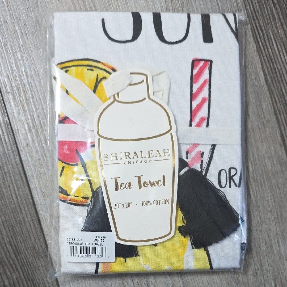 Shiraleah | "Tequila Sunrise" Cocktail Tea Towel 100% Cotton Novelty Towel *NWT